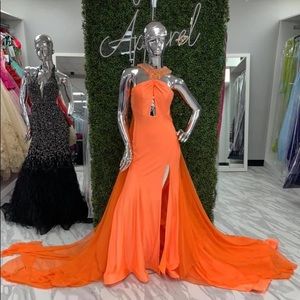 Custom Orange Mac Duggal Gown Size 4